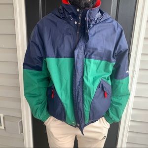 Tommy Hilfiger vintage green color block jacket coat